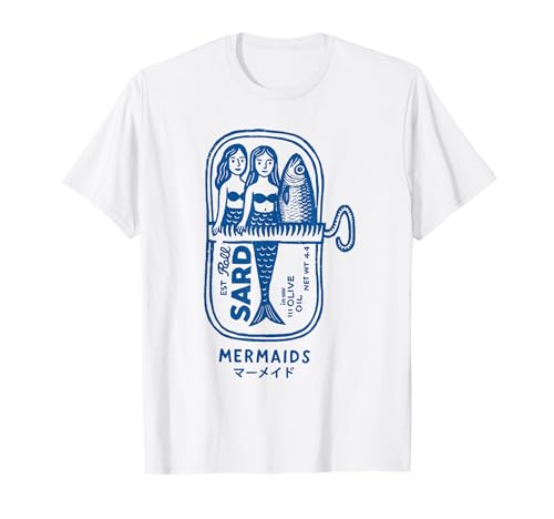 Mermaid Sardine Tin Vintage Funny Sea Creature T-Shirt