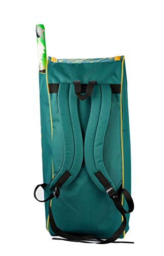 Image of One O One - Mystic Collection Single Compartment Green + Yellow Cricket Backpack, Kit Bag