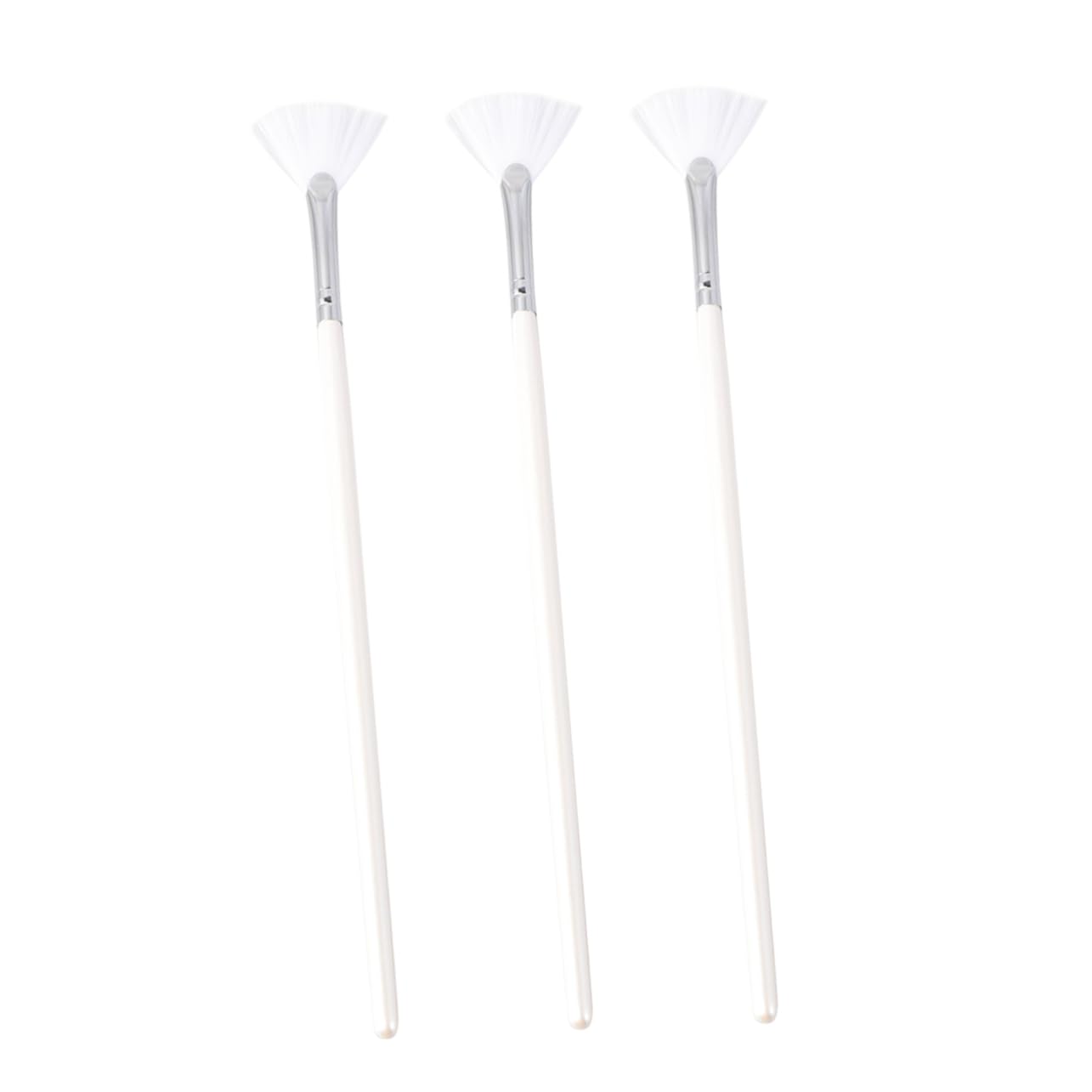 Generic 3pcs Long Handle Fan Shape Mask Brush for Smooth Application DIY Beauty Tool