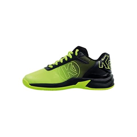Kempa Jungen Kempa Attack 2.0 Junior Sneaker Freizeitschuh Halbschuh Lauf und Sportschuh Turnschuhe Handball Jogging Outdoor Freizeit Sho, Fluo Gelb Schwarz, 35 EU Cover