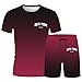 Beach Wear for Men Mens Short Sets 2 Piece Outfits Letter Print Casual Outdoor Activities Summer Set Shirt and Shorts Two Pieces Beach Outfit Fashion Suits Tracksuit Jogging Sweatpants,Brick Red,XXL