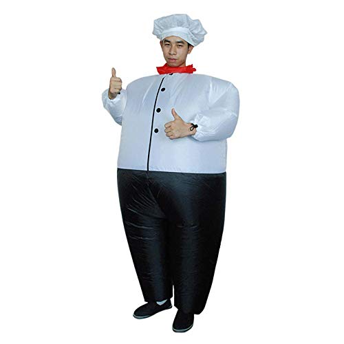 LIANXUE Sumo Wrestler Costume Cosplay Funny Chef Inflatable Suits Blow Up Outfit for Adult Halloween Party Dress - Thumbnail 3
