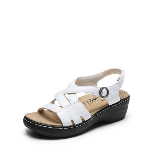 Image of DREAM PAIRS Women's Open Toe Wedge Sandals Walking Shoes
