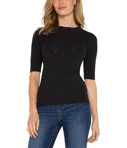 (取寄) リバプールロサンゼルス レディース エルボー スリーブ クルー ネック セーター Liverpool Los Angeles women Elbow Sleeve Crew Neck Sweater Black Liverpool Los Angeles Women's Elbow Sleeve Crew Neck Sweater