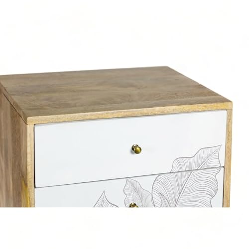 Image of Solid Wood Ranthambore Chest of Drawer | Wooden Chest of Drawer |Chest of Drawers with Storage | Dresser with 4 Drawers | Finish- Natural and White