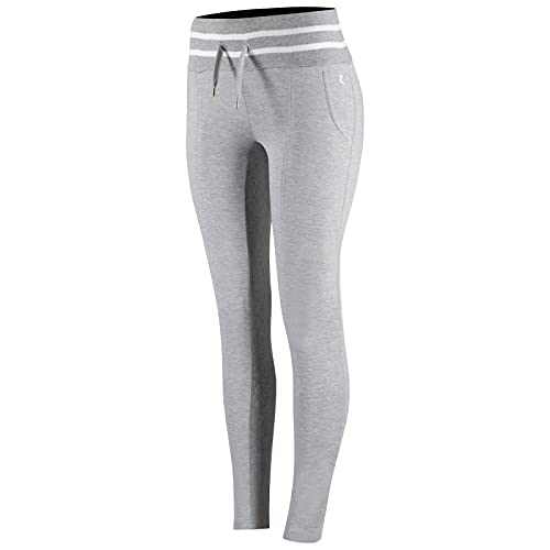 Legging d'équitation femme fond silicone Horze Frida coton gris taille UK 8