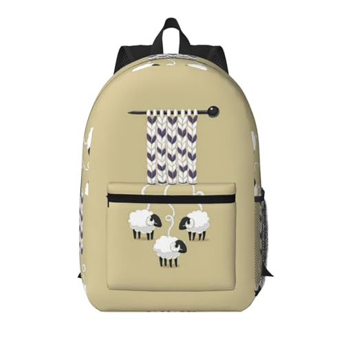 Sac à dos d'école léger au design mouton amusant et sa poche de rangement rapide