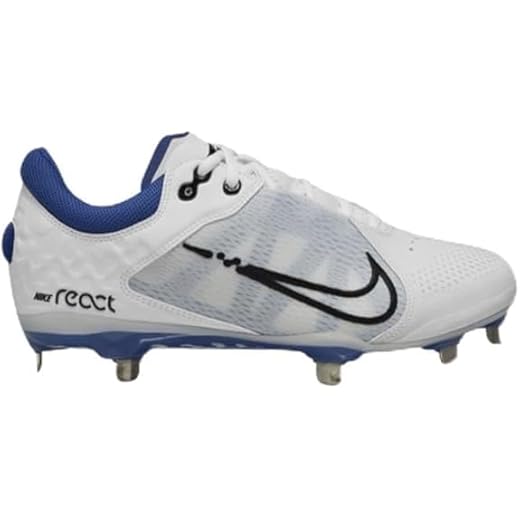 Nike Women's Hyperdiamond 4 Elite Softball Cleats (White/Black/Game Royal, us_Footwear_Size_System, Adult, Women, Numeric, Medium, Numeric_9)
