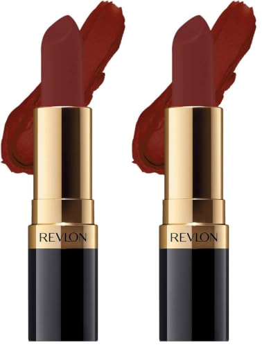 Image of REVLON Super Lustrous Matte Lipstick, 80% Conditioning Ingredients, intance color, Waterproof, Long-Lasting, 100% Vegan Lipstick, Spiced Up (034), 4.25 gm (Pack of 2)