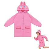 QTORCHE Imperméable Enfant 3-7 Ans (80-130 cm) - Poncho de Pluie avec Capuche pour Fille et Garçon - Manteau de Pluie Nomade Idéal pour l'École et le Vélo - Cape Pluie Enfant Respirante