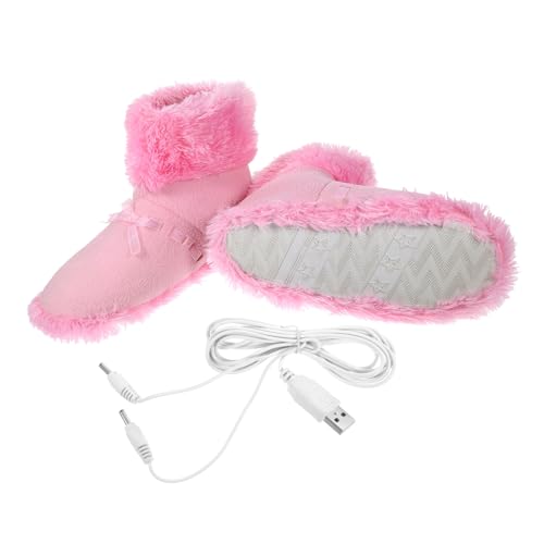 Veemoon 1Set Electric Foot Warmer Shoes with Plush Winter Heating Slippers for Cozy Feet Removable and Washable Design for Cold Weather