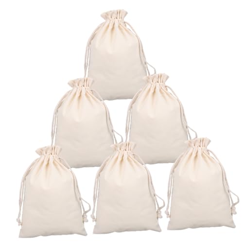 BUGUUYO 6pcs Drawstring Jewelry Bags Cloth Portable Pouches Compact and Convenient Festival Bags for Easy Storage and Organization