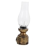 Ipetboom Lámpara Queroseno Vintage Electrónica para Mesa Decorativa Interior Luz Cálida Sin Diseño Retro Acabado Bronce para Acogedor