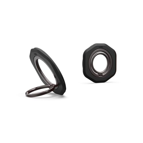 Image of Urban Armor Gear UAG Magnetic Phone Ring Stand LT, Compatible with Magnetic Magnet, Removable Metal Finger Ring Grip & 360 Rotation Adjustable Kickstand for iPhone 17 /16, Galaxy S26 /S25 /S24 - Black