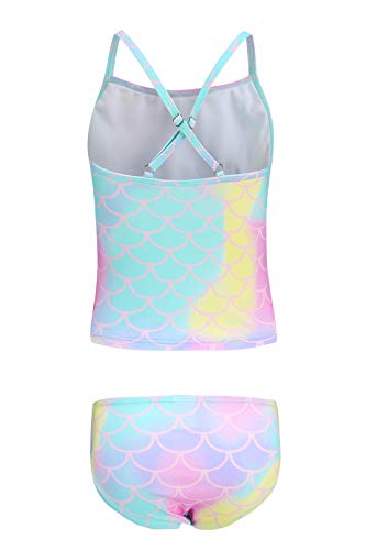 Big Girls Mermaid Tankini Swimsuits Two Piece Bathing Suits Size 16/7-162