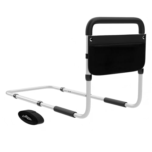 ToyaTec Aufstehhilfe Bett Bettgitter für Senioren und Behinderte – Sicherheits-Bettgriff mit höhenverstellbarem Geländer und abnehmbarem Design, einfache Installation (Weiß)