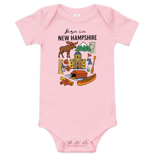 Toy Fan TV Born in New Hampshire Baby Onesie – Cute State Pride Infant Bodysuit for Boys or Girls