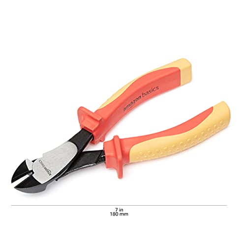Amazon Basics 1000 Volt Vde Insulated High Leverage Diagonal Cutters, 7-Inch #TOP5