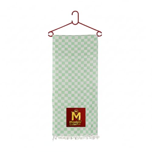 Image of Handloom Bhagalpuri Cotton Silk Mix Dull Andi 3D Checked Chadar - Soft Grey Comforter & Odhnewali Blanket for All-Season Sleeping - (220x125cm - Size) (Green)