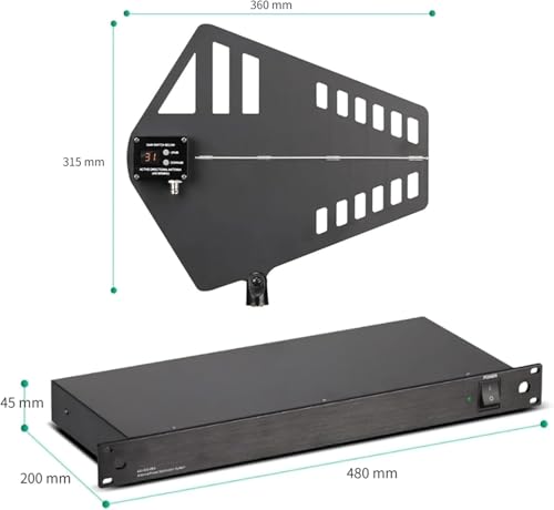 Antena direccional activa para micrófono inalámbrico con 8 salidas y cascada 400-950 MHz 3