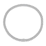 LOEXZAH Moissanite Necklace Mens Tennis Chain Womens Lab Grown Diamond Necklace Wedding Diamond Tennis Necklace Daily Wear Necklace Banquet Pure Silver Moissanite Chain Lazy style, Stone, Moissanite