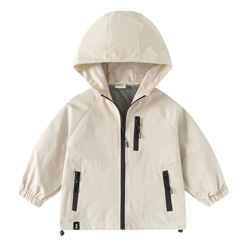 Kids Windproof Rainproof Jacket Long Sleeve Zip Up Casual Outerwear Hoodie Girls Boys Autumn Winter Hoodie