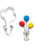 Balloon Cookie Cutter Stainless Steel with Rolled Edge Handle - 3.15' x 1.7' (8x4.3cm) - Thick 0.3mm Durable & Safe Design - Sharp Edge for Perfect Cookies, Fondant, Clay Cutouts