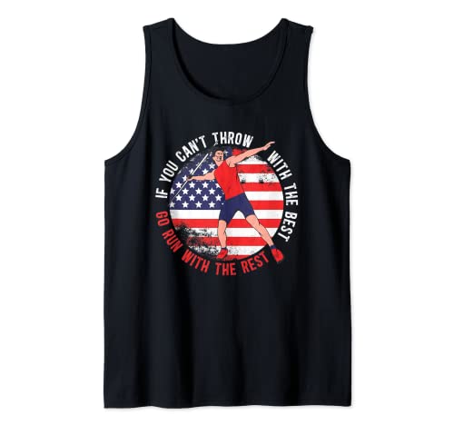Javelin Throw USA American Flag Javelin Throwing Camiseta sin Mangas