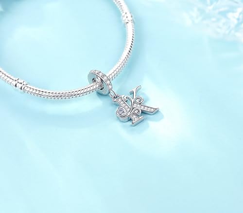 Silver Letter Charm Fit for Pandora Charms Bracelet Alphabet Initial Dangle Charms Beads Jewelry Gifts for Women3