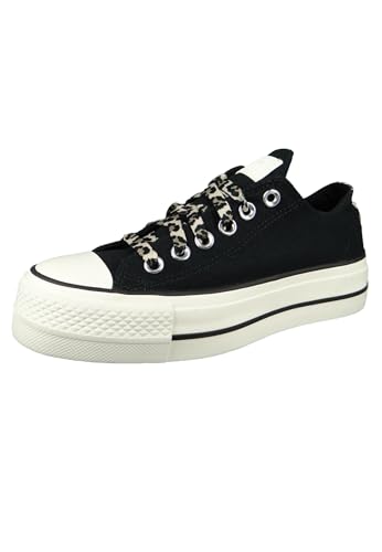Image of Converse Women's Chuck Taylor All Star Leopard Platform Sneakers, Black /Light Fawn /Egret, 6.5 Medium US