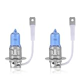 NEWBROWN H3 Headlight Bulb 5000K Super White Light Long Life Replacement PK22S 12V/55W (H3, 2 Pack)