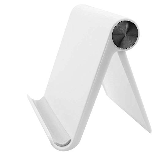 GORWRICH Mobile Phone Holder, Desktop Mobile Stand and Tablet Stand Holder with Adjustable Angle (White)