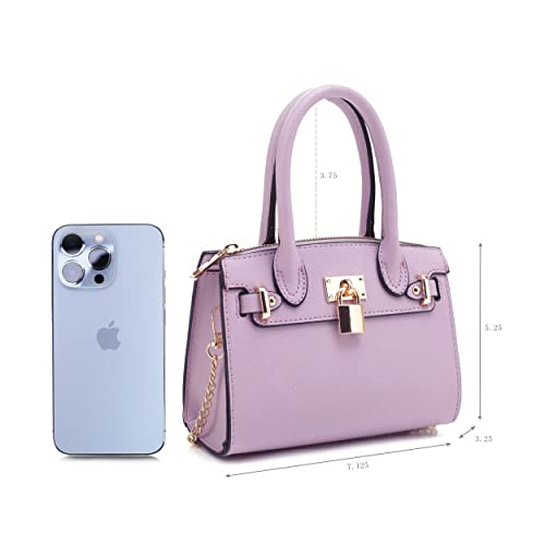 Evve Women's Evening Bag Party Clutches Mini Satchel Purses Cocktail Prom Handbags With Chain And Lock | Lavender #TOP1