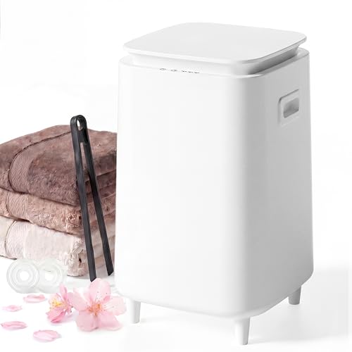 Tukmotu 22L Towel Warmers, Heated Towel Warmers for Bathroom, Fast Heating Blanket Warmer, Fits up to Two 40"X70" Oversized Towels, Auto Shut Off, Adjustable Timer, Large Towel Warmer Bucket (White)