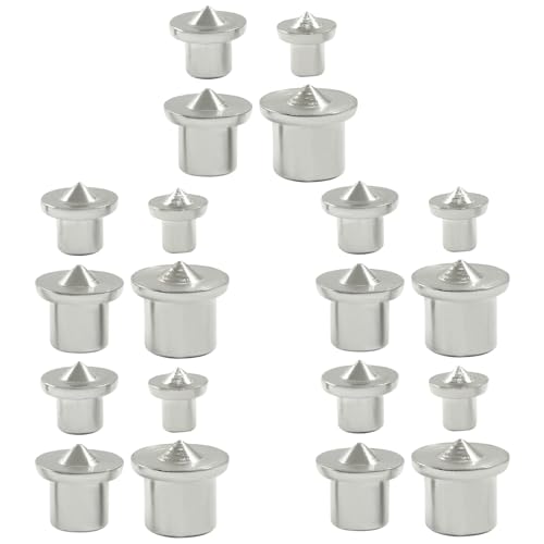 Kyuionty 20 Pcs Dowel and Tenon Center Transfer Plugs, Silver