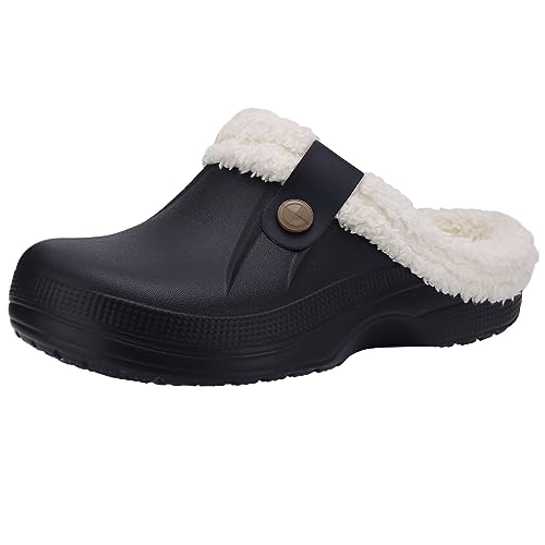 Image of Beslip Fur Lined Clogs for Women & Men Fuzzy Slippers with Memory Foam