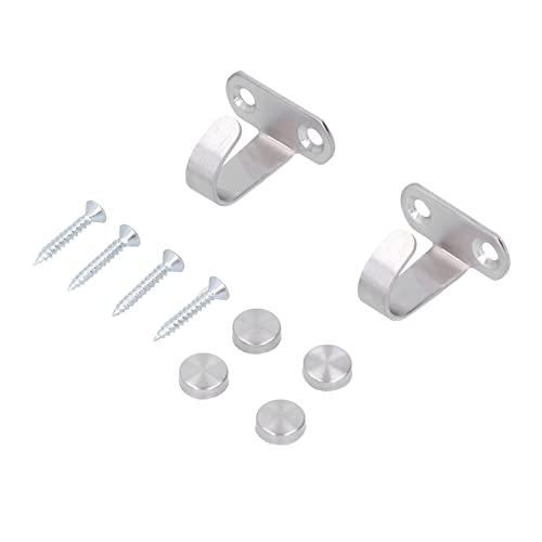 JKOKPMG Ganchos de acero inoxidable resistentes con doble orificio para ropa, sombrero, colgador de toallas, organizador para baño, RV, hogar, plateado, paquete de 2