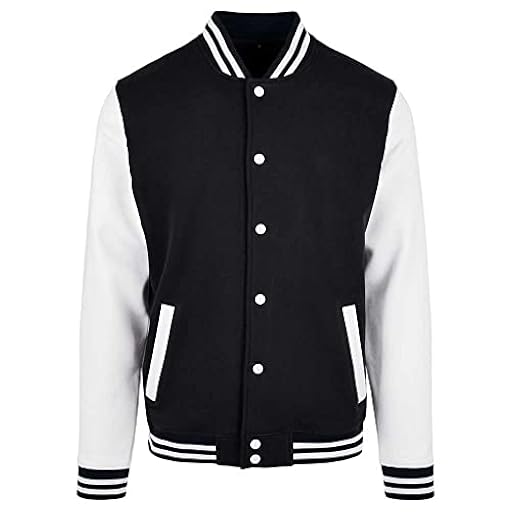 Build Your Brand Chaqueta para Hombre, Informal, básica, universitaria, para Hombre, Tallas S-5XL, Blanco/Negro, L | Ya disponible en tu tienda friki favorita! En mundofriki.es!