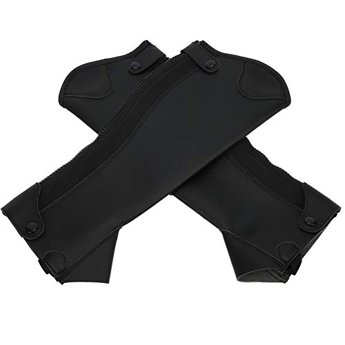 Astiby Half Chap Super Fiber PU Leather Half Chap Horse Riding Body Protector Equestrian Horse Riding Half Chap for Adults(M),Sports protective gear
