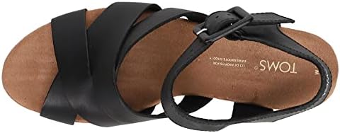 TOMS Women's Ava Heeled Sandal, Black, 8 | Image 3