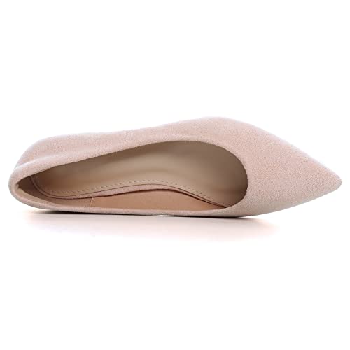 Image of Women's Low Kitten Heel Pumps Classic Fashion Dress Pumps Simple Heeled Shoes for Office Work