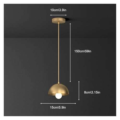 Lámpara colgante industrial de latón CNCNSH con cúpula de cobre kxtmm 4