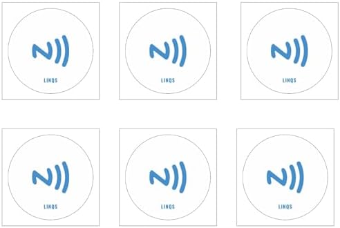 LINQS® - High Memory NXP NTAG216 RFID/NFC Tag Stickers (Pack of 6) | Waterproof | Compatible with All NFC Phones and Readers