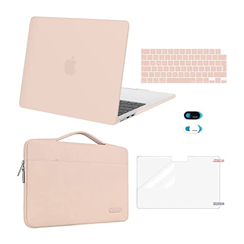 Kit 5 en 1 MacBook Air 13 protection integrale coque rigide camel housse clavier QWERTY