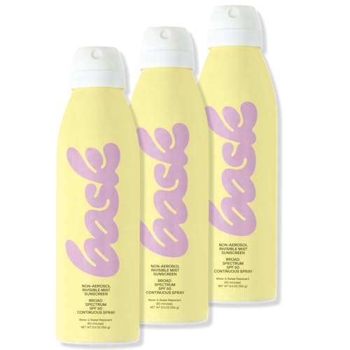 Image of Bask SPF 50 Sunscreen Spray - Non-Aerosol, Broad Spectrum UVA /UVB Protection, Dermatologist Recommended, Moisturizing, Lightweight & Non-Greasy, 5.5 oz (Value Pack of 3)