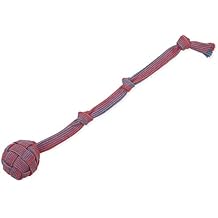 Mammoth Pet Products 43725402 Extra Flossy Webbing Ball w/Fling Handle Dog Toy, 20In