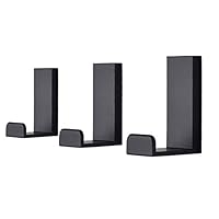VOROMADU Coat Hooks Wall Mounted Towel Holder Heavy Duty Single Robe Hanger for Bathroom Kitchen Office, 3 Pack Solid Anodized Aluminum (Black)