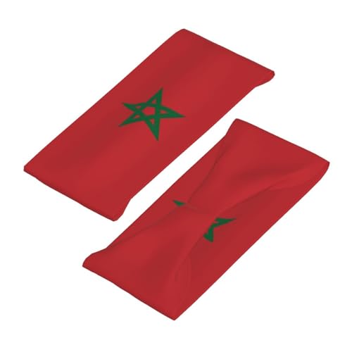Image of Cute Flag Headbands Women Men Flag Sweatband Sports Headband for Running, Cycling, Yoga Gym, Working Out