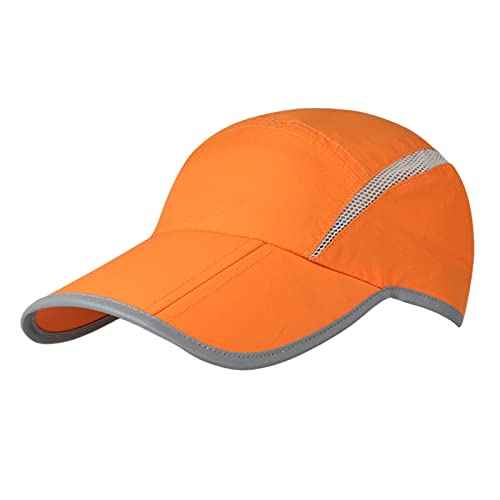 VanderHOME Baseball Cap Herren Damen Sommer Mesh Atmungsaktiv Sport Caps Reflektierend Unisex Faltbare Leicht und Schnelltrocknend Baseball Kappen Running Cap Verstellbar für Damen Herren, Orange Cover