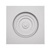 2 1/2″W x 2 1/2″H x 7/8″P Americraft Solid Paint Grade Wood Bullseye Rosette with Squared Edge, Primed Pine